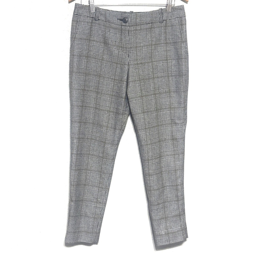 100% Virgin Wool Houndstooth Womens 8P Glen Dress Pants Grey Pendleton Straight